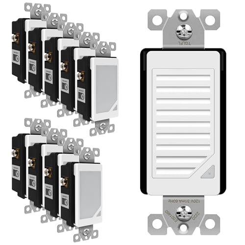 Image of TOPGREENER Full Face LED Decorator Guide Light Louver Night Light, 10 Pack | 120VAC /15A Night Light with Automatic Daylight Sensor Soft Glow for Hallways, Stairs, Bathrooms. UL listed, TGLFL, White