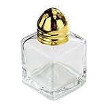 New Star Foodservice 22223 Glass Cube Mini Salt and Pepper Shaker with Gold Plated Top, 0.5-Ounce,...
