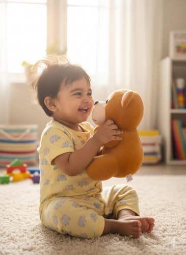 Image of Cute Brown Monkey Soft Toy - Ultra Soft Plush Stuffed Animal | Cuddly Toy for Babies & Kids, Nursery & Room Decor, (Color Will be Sent as per Availability in Stock)