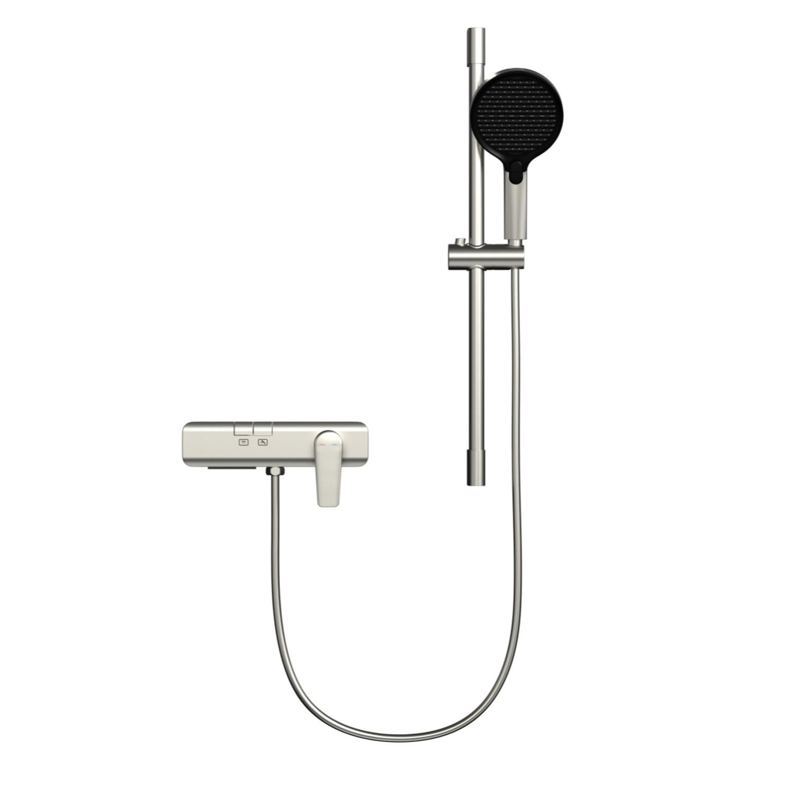 JYBNBBE Wall Mounted Bath Mixer Tap with Shower Attachment Waterfall 3 Function Sprayer Hot and Cold Brass Bath Mixer Taps with Shower Wall Mounted Brushed (Brushed Nickel A)