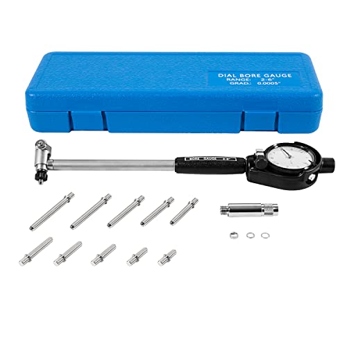 52-646-300-0 Cylinder Dial Bore Gage 2“-6" Measuring Range .0005" Graduation, 9.5" Measuring Depth, With Carbide Anvils And Insulated Grip #TOP7