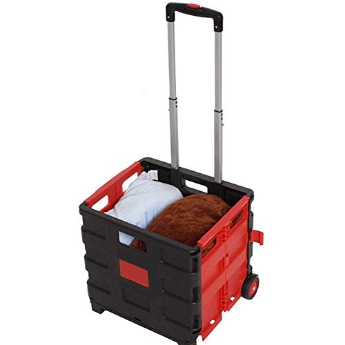 Zusammenklappbarer Einkaufstrolley Aufbewahrungsbox, Mehrzweck-Hochleistungs-Klapptrolley Einkaufskiste auf Rädern