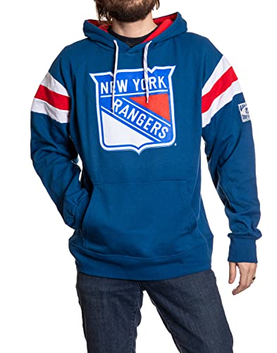 Calhoun NHL Surf & Skate Mens Varsity Retro Style Pullover Hoodie The Coastal Collection (XX-Large New York Rangers)