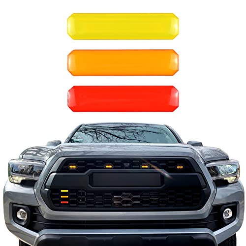 Image of Boigoo 3-Color Stripe Grille Emblem Badge Sticker Yellow /Orange /Red
