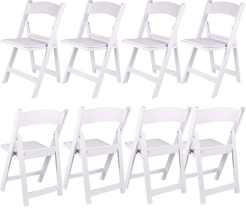 BTEXPERT White Resin Folding Chairs (8-pack)