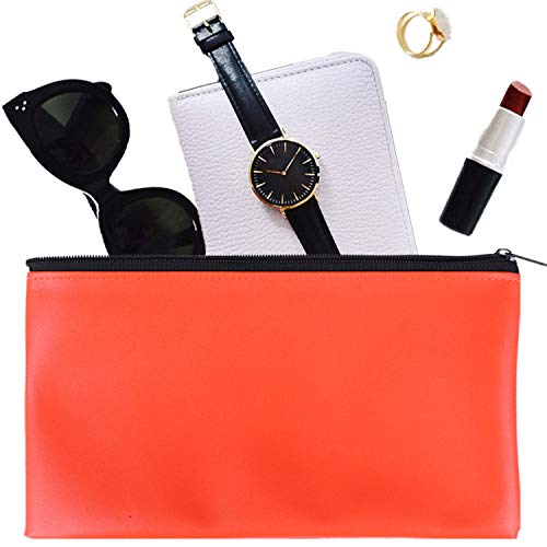 Tongnian 14 Pack Security Bank Deposit Bag 7 Colors Zippered Money Bags,Leatherette Cash Bag,Utility Coin Bag for Business, Household, School or Personal Use,11x6 inch