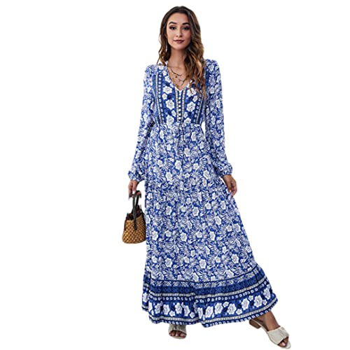 Robe longue d'été légère col V pour un confort fluide et élégant