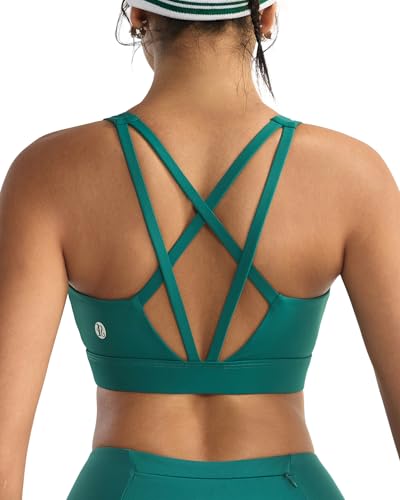 Image of RUNNING GIRL High Impact Sports Bras for Women - Scoop Neck Strappy Sports Bra High Support Moulded Cup Workout Bra