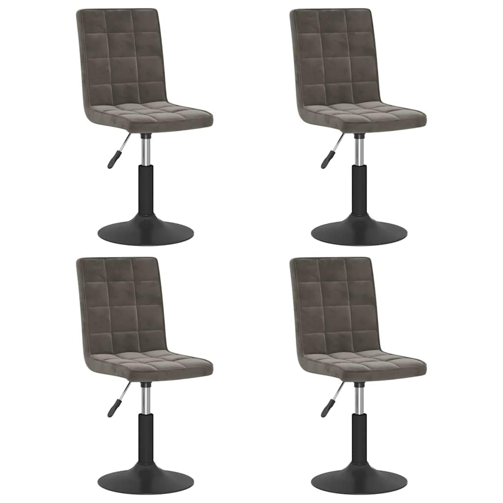 Hothingwell - Sillas giratorias (4 unidades), color gris oscuro | Marco de acero resistente, ajustable en altura, pivote de 360 grados, confort asiento de cocina