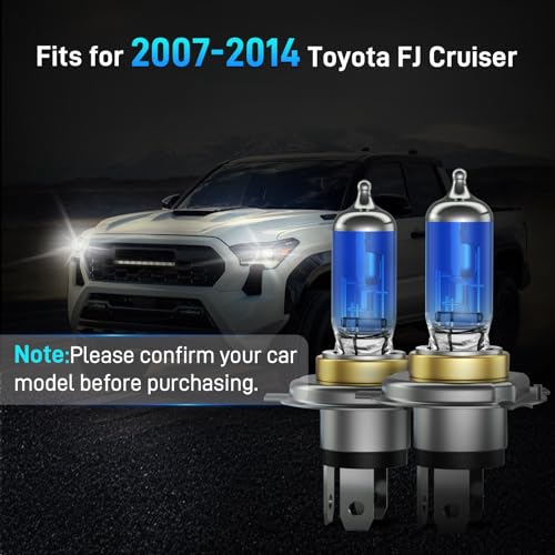 Image of XFLHEHD FJ Cruiser Halogen Headlight Bulbs Fits For 2007-2014 Toyota FJ Cruiser Halogen High Low Beam Combo, Ultra Bright 5000K FJ Cruiser Halogen Bulbs, 12V-100W, Pack of 2