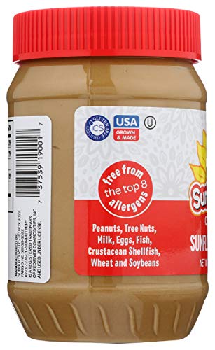 Image of SunButter Creamy Sunflower Seed Butter, 16 oz Nut-Free Spread with 7g Plant-Based Protein, Roasted Rich & Savory Flavor, Smooth Texture | Vegan, Kosher & Non-GMO (Pack of 2)