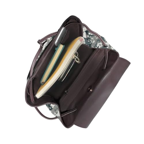 Green Pixel Camo Microfiber PU Leather Backpack Lightweight Daypack Bag for Travel Business Commute Gym4