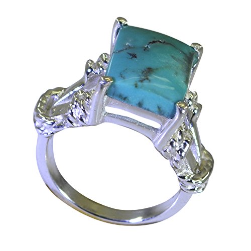 Bague turquoise carrée argent à porter au quotidien style bohème chic