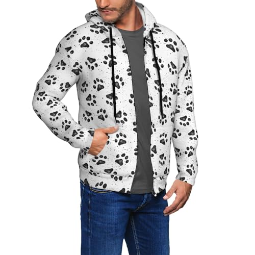 Sweat à capuche patte de chien veste homme pour gym et voyage