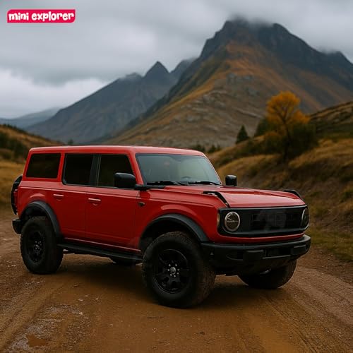 Image of MiniExplorer Die-Cast Toy Bronco Car Red | 1:24 Scale SUV Mode| Metal Free Wheels Car for Kids & Collectors | Off-Road Bronco Vehicle Toy - Red