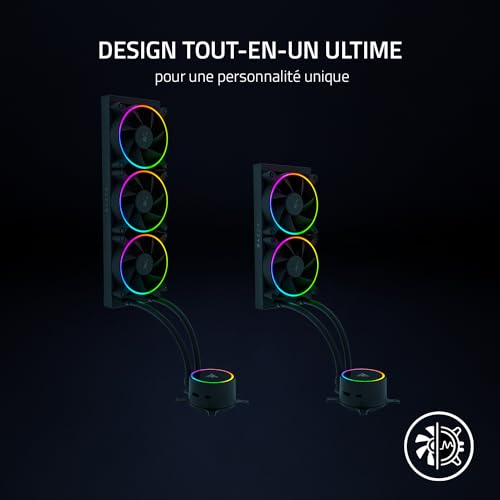 Razer Hanbo Chroma (240mm) - Refroidisseur de Liquide aRGB Chroma Tout en Un (Design AIO Ultime, Ventilateurs aRGB Silencieux et puissants, Refroidissement Liquide Silencieux, Support PWM) Chroma