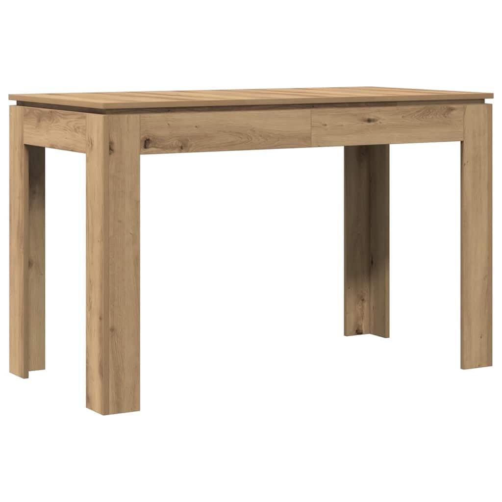 Table à manger en chêne Artisan - 120 x 60 x 76 cm - Table de salle à manger stable avec plateau robuste pour cuisine, salon et repas familial - Table de cuisine polyvalente avec support pour