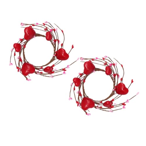 Happyyami Heart Shape Candle Holder Ring Christmas Centerpieces for Tables Holiday Decorations Votive Candle Holders