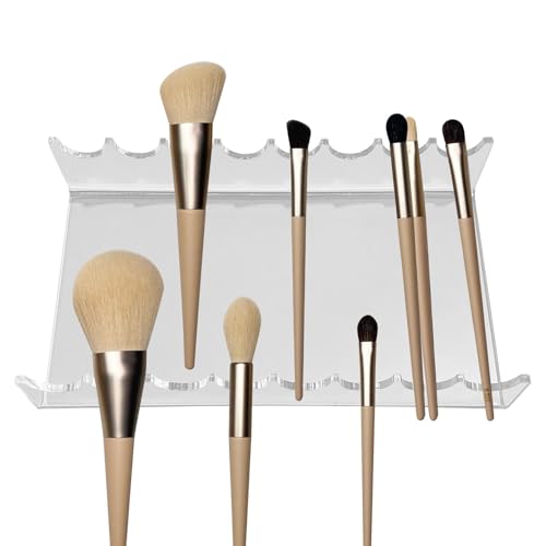 mivceklw Acrylic Makeup Holder, Brush Display Stand, Vanity Brush Organizer with Compact and Space Saving Design for Vanity Tables, Countertops, or Beauty Salons, 1 Piece