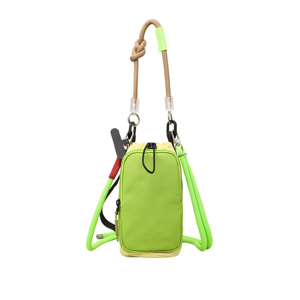 MiOYOOW Water Bottle Carrier Bag, Nylon Insulated Bottle Holder with Adjustable Shoulder Strap & Phone Pocket, Crossbody Pouch for Walking Hiking