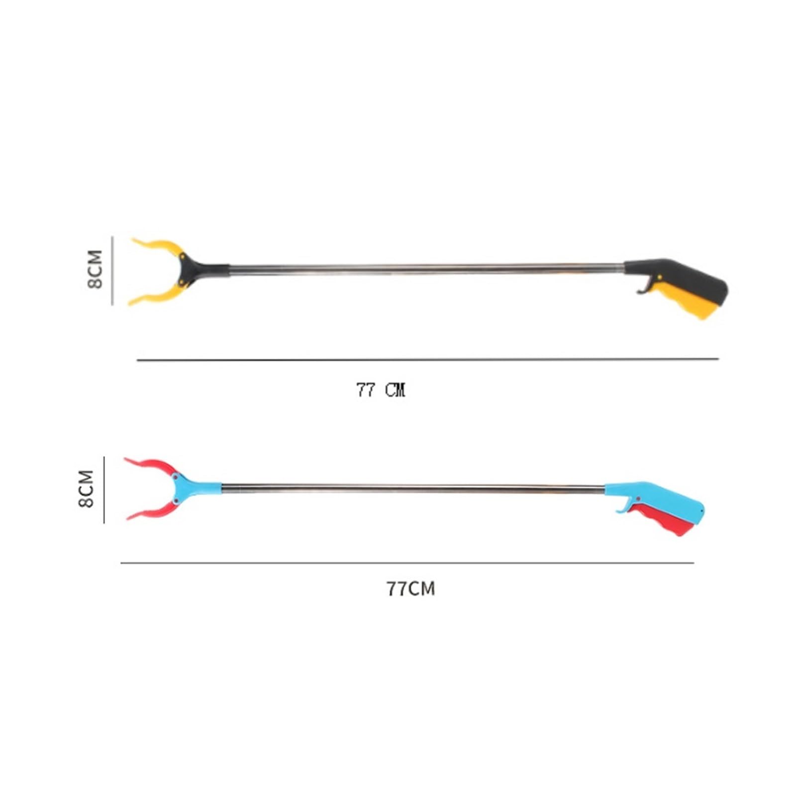 Pinza Raccogli Oggetti per Anziani Strumento Grabber Reacher Multifunzionale da 3 Pezzi Strumento Grabber Premium Reacher Leggero Pinza Raccogli Rifiuti per Adulti(Multi-Colored)