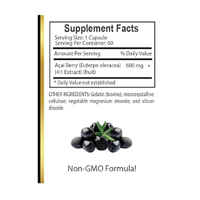 ACAI Berry Extract - Antioxidants Capsules with Acai Berry Immune Booster, Nitric Oxide Superfood, Supports Energy Pills - 1 Bottle 60 Capsules