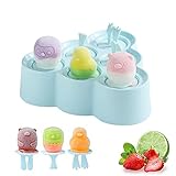 【Fácil de Usar】Simplemente puede llenar los moldes con jugo y pegar un palo en el molde y será un regalo irresistible. Antiadherente, fácil de limpiar.