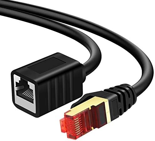 Ethernet Extension Cable 50 ft,Yeung Qee Shielded Network Cat7 Ethernet Extender Cable Adapter RJ45 Cords Shielded Male to Female Connector (50FT/15M)