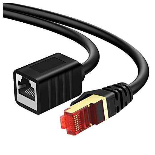 Ethernet Extension Cable 30 ft,Yeung Qee Shielded Network Cat7 Ethernet Extender Cable Adapter RJ45 Cords Shielded Male to Female Connector (30FT/10M)