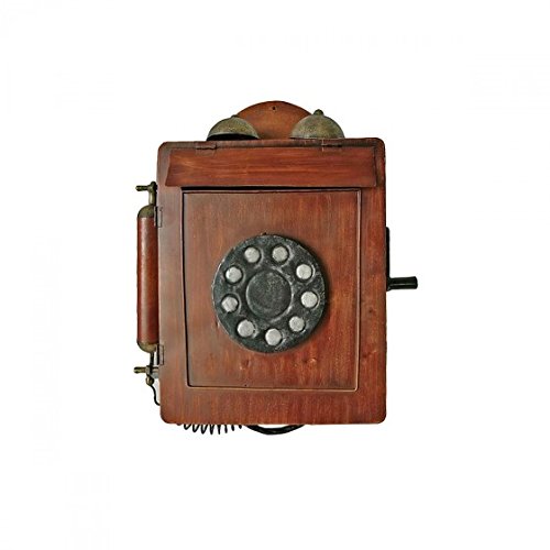 Preisvergleich Produktbild Briefkasten Postkasten Nostalgie Holz-Optik Motiv Telefon braun