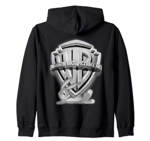 Image of WB 100: Looney Tunes Vintage Warner Bros Shield & Bugs Bunny Zip Hoodie