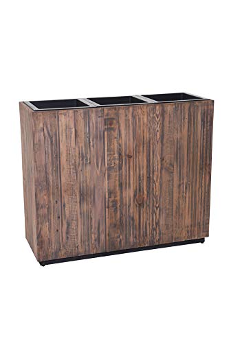 Vivanno Pflanzkübel Raumteiler Sichtschutz Trennelement aus Recycling Holz Elemento 75 x 90 x 32, Antik Braun