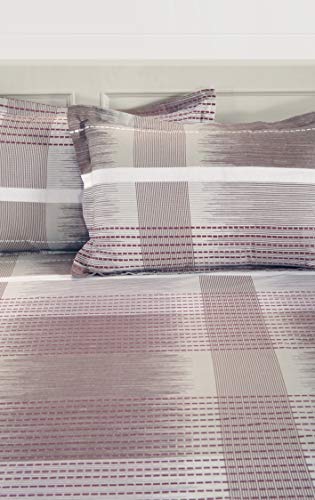 Image of Swayam Pure Cotton King Fitted Bedsheet with 2 Pillow Covers | Size 72 x 78 x 10 inch | 160 TC | Geometric Design | Soft Breathable Bed Sheet | Comfortable & Durable for Bedroom - Brown