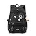 LANSHIYA Girls Kawaii Backpack with Pendent&Pins Teens Solid Color Bookbag Elementary School Students Daypack Cute Outdoor Travel Bag