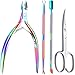 Cuticle Nipper, Curved Cuticle Scissors, Cuticle Remover Trimmer Pusher Nippers, Precision Manicure Scissor Nail Cuticle Trimmer, Professional Stainless Steel Nail Scissors for Cuticle Care - 4Pack