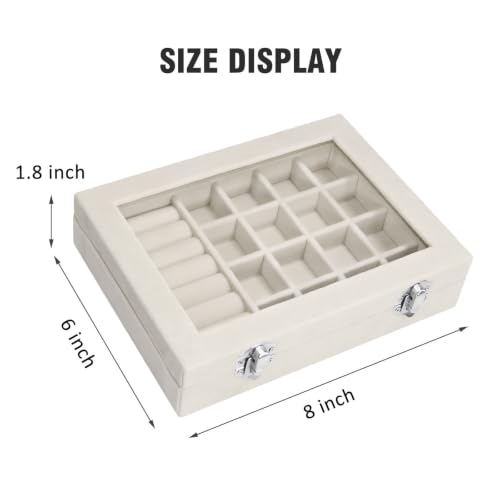 Image of Vicoter Rings Organizer Tray 7 Slots Velvet Jewelry Earring Storage Box