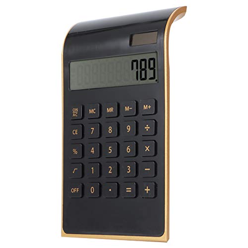 Scientific Calculator, Solar Calculator, LCD Display Slim Elegant Desk Calculators Mini Calculator for Students Office Business Home(Black)