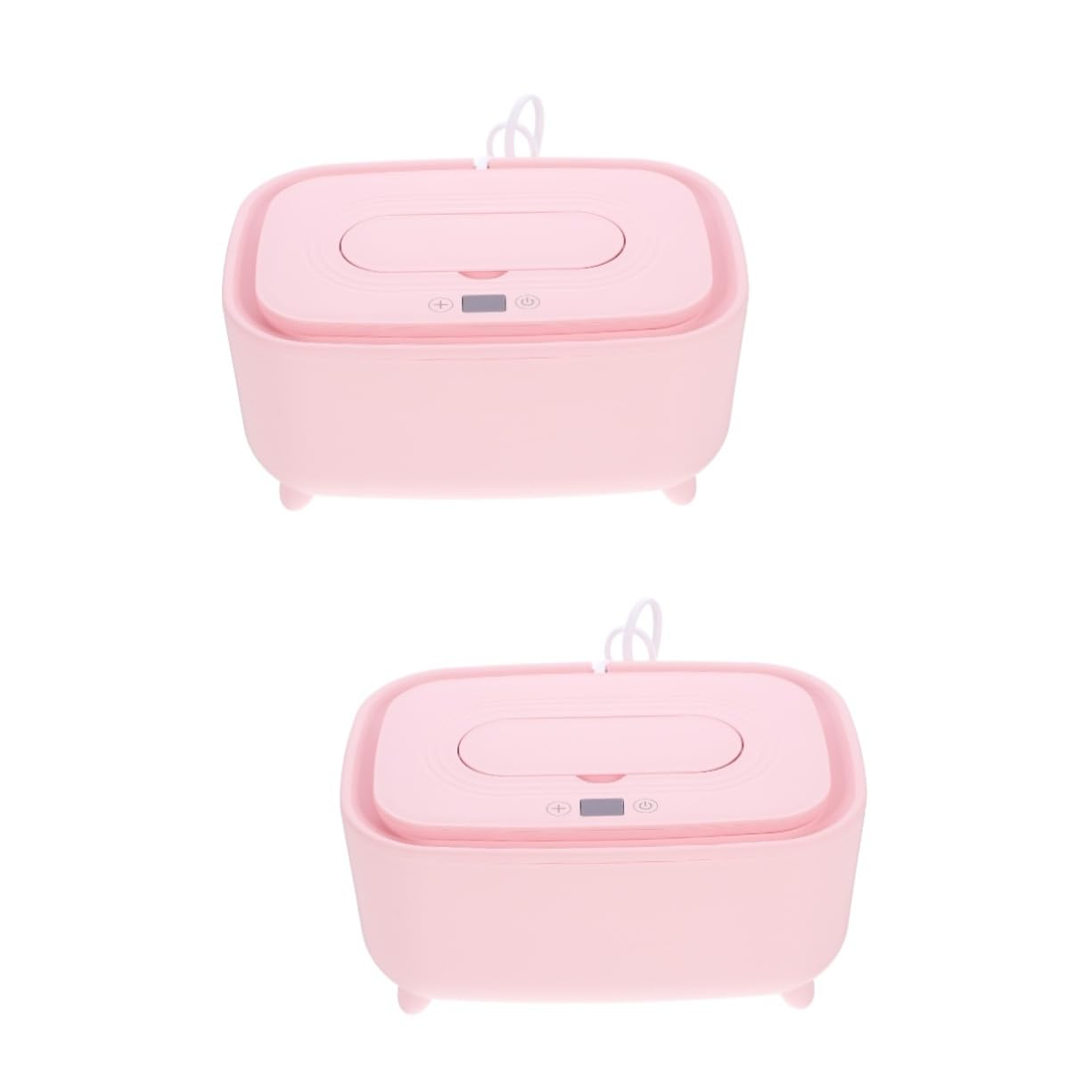 PRETYZOOM 2 Pièces Boîte de tissus chaude et humide intelligente distributeur tu Chauffage simplement porte-lingettes bébé chauffe-lingettes portable essuie-tout chauffe lingette USB pp rose