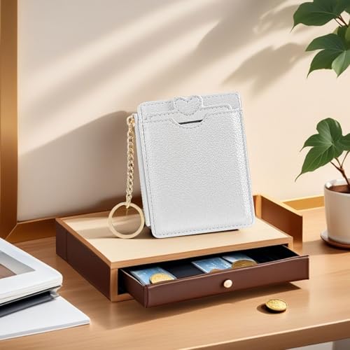 PU Wallets with Love Style Plain Small Wallet with ID Credit Card Slots (Silver)4