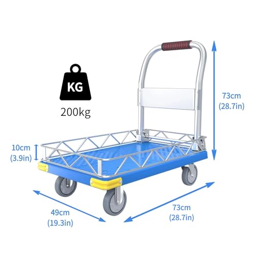 Carretilla plegable para carga 200kg azul 73x49cm miniatura 7