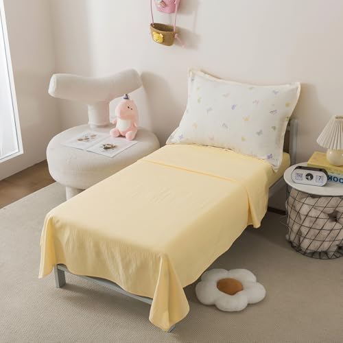 Image of Caressma 5 Pieces Twin Comforter Set for Kids - Soft Prewashed Cotton Colourful Butterfly Print Bedding Set, Includes Comforter, Fitted Sheet, Flat Sheet, Pillow Case & Pillow Sham for All Seasons