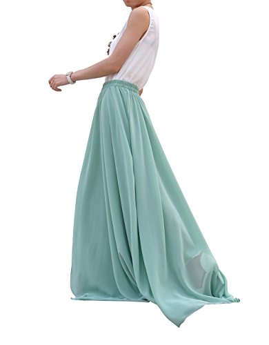 Women's Beatiful Bow Tie Summer Beach Chiffon High Waist Maxi Skirt