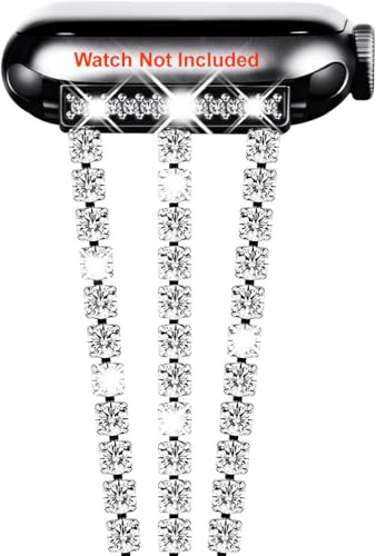 Image of Zitel Bling Rhinestone Metal Band Compatible with Apple Watch Straps for Women Girls Sparkling Shiny Wristbands