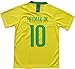 FPF Brazil #10 Home Neymar Kids Soccer Football Jersey Gift Set Youth Sizes (Home, 28/10-11 Years)