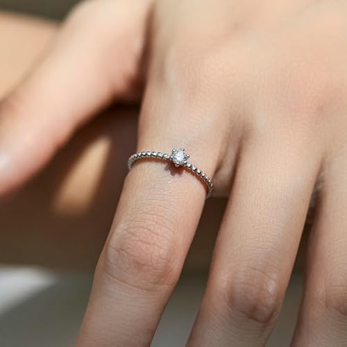 Bague fiançailles argent 925 moissanite le cadeau idéal pour promesse d'amour