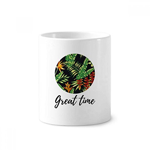 Porte-stylo céramique tropical blanc anti-basculement pour bureau et salle de bain