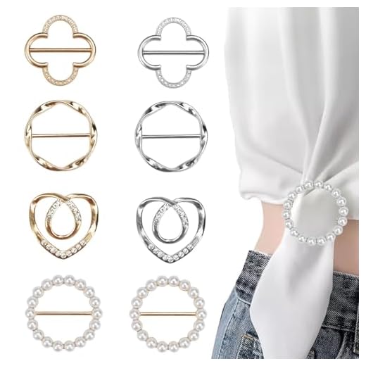 8PCS Elegant Pearl Scarf Clips