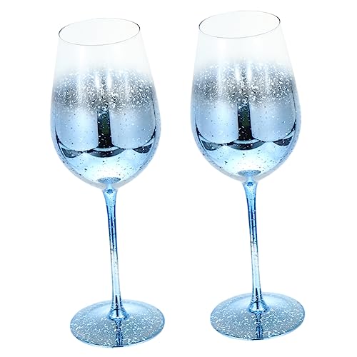 VINTORKY Sky Crystal Glass Long Stem Brandy Goblets Reusable Drinkware Glasses Set for Parties