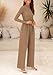 PRETTYGARDEN Jumpsuits For Women Dressy Fall Fashion Clothing 2025 Long Sleeve Mock Neck Date Night Rompers Business Outfits (Camel,Large)