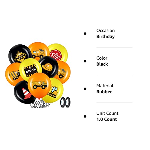 45 Pieces Construction Balloons, 12 Inch Construction Birthday Party Decorations For Children Shower Dump Truck Birthday Party Construction Zone Theme Party Traffic Zone Birthday Party Supplies #TOP7